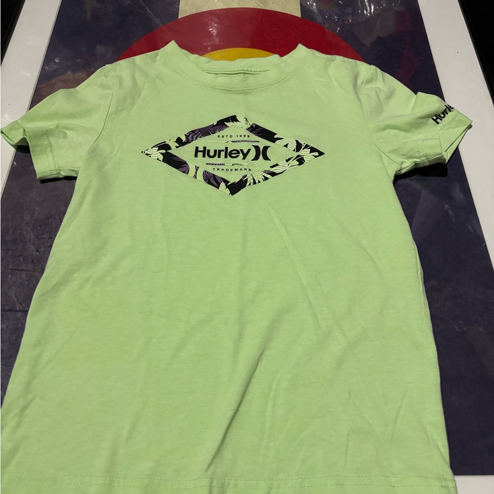 Hurley Neon Lime Graphic Short Sleeve Tee